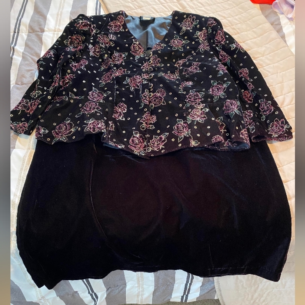 Vintage David Rose 2pc jacket & skirt set size 24W